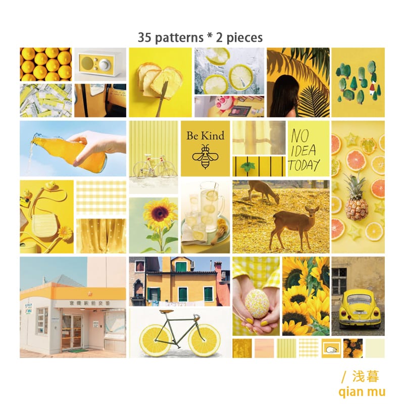 Journal Ephemera Stickers (70 pcs) - Yellows 70pcs Journalling Epehemera Stickers Yellows Journal Ephemera Stickers (70 pcs) - Yellows