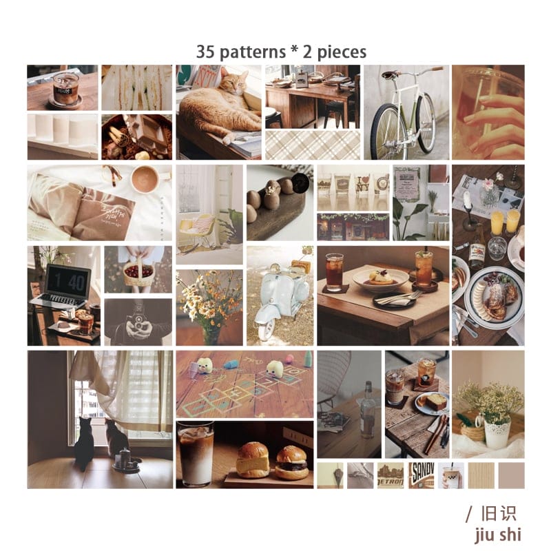 Journal Ephemera Stickers (70 pcs) - Browns 70pcs Journalling Epehemera Stickers light Browns Journal Ephemera Stickers (70 pcs) - Browns