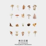 Box Clear PET Flowers Stickers (40 pcs) - Brown Botanical Elements