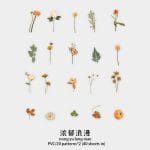 Box Clear PET Flowers Stickers (40 pcs) - Orange Flowers