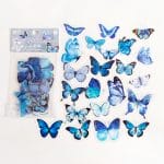Clear PET Butterflies Stickers (40 pcs) - Blue