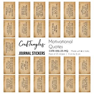CrafTangles Journal Stickers 4 by 6 cm (Pack of 25 designs) - Motivational Quotes