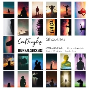 CrafTangles Journal Stickers 4 by 6 cm (Pack of 25 designs) - Silhouettes
