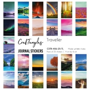 CrafTangles Journal Stickers 4 by 6 cm (Pack of 25 designs) - Traveller