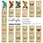 CrafTangles Journal Stickers 4 by 6 cm (Pack of 25 designs) - Vintage Butterflies