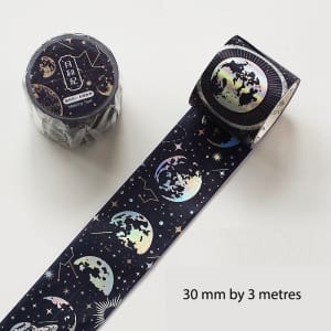 Washi Holographic Sticker Roll - Galaxies (30mm by 3 metres)
