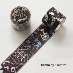 Washi Holographic Sticker Roll - Outerspace (30mm by 3 metres)