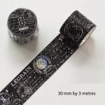 Washi Holographic Sticker Roll - Vintage Script (30mm by 3 metres)
