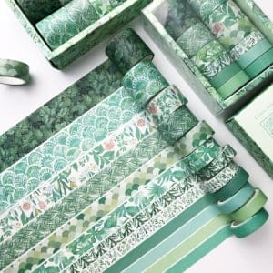 Washi Tapes Box (Set of 12 tapes) - Green Mint