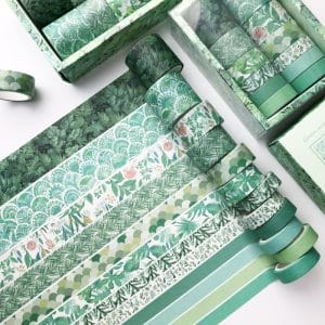 Washi Tapes Box (Set of 12 tapes) - Green Mint