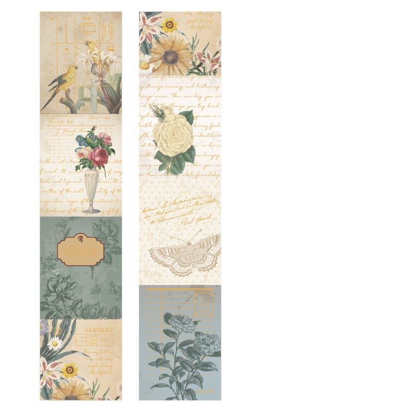 Washi Sticker Roll - Vintage Flowers (40mm by 3 metres)