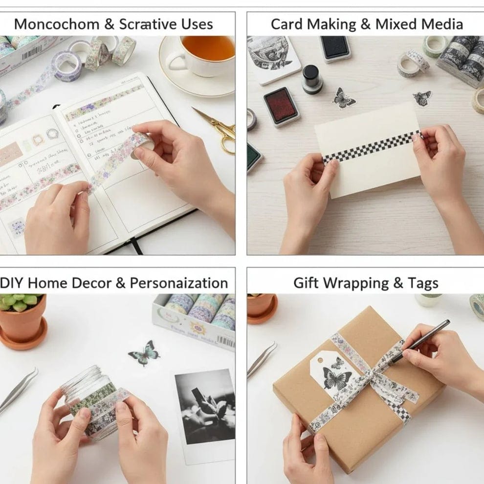 Washi Tapes Box (Set of 10 tapes) - Black and White Pattern (XM-JD2645B) Washi Tapes XM JD2645B 1 Washi Tapes Box (Set of 10 tapes) - Black and White Pattern (XM-JD2645B) - Image 2