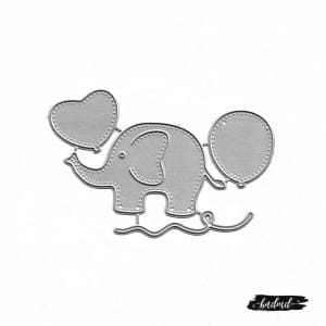 Steel Dies - Baby Elephant with Balloons (Set of 4 dies)