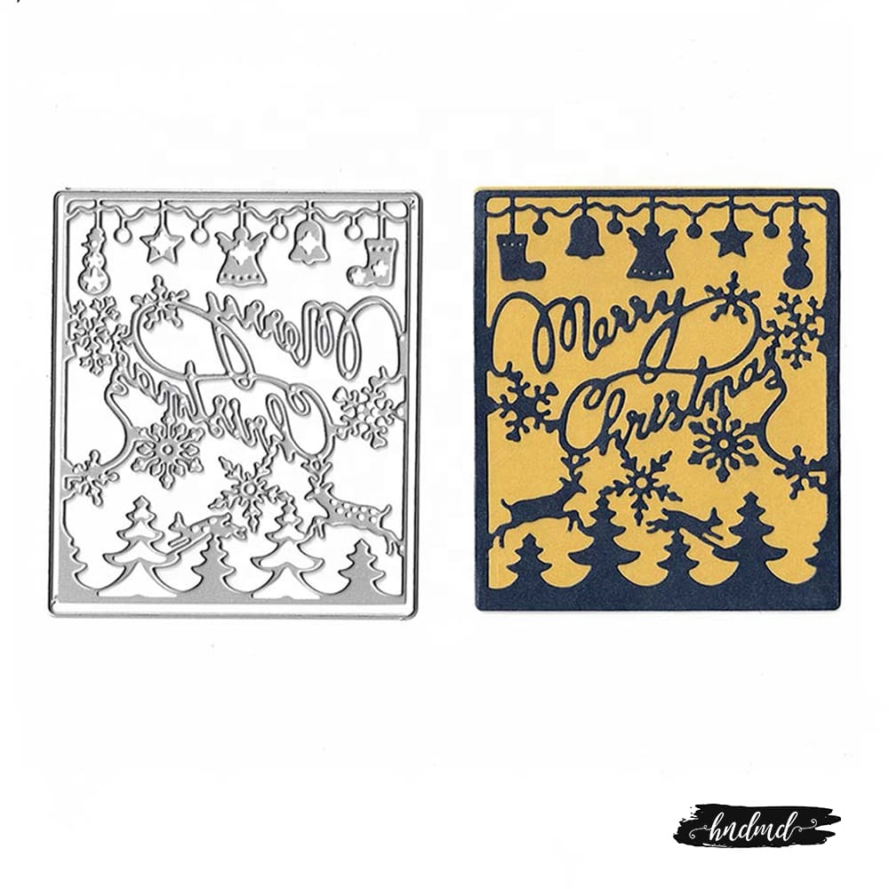 Steel Background Dies - Merry Christmas Grid XY411 steel cutting dies Steel Background Dies - Merry Christmas Grid