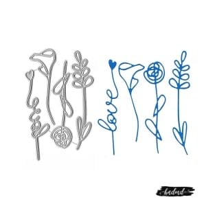 Steel Dies - Flowers and Love (Set of 4 dies)