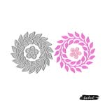 Steel Dies - Leaf Wreath with Flower (Set of 2 dies)
