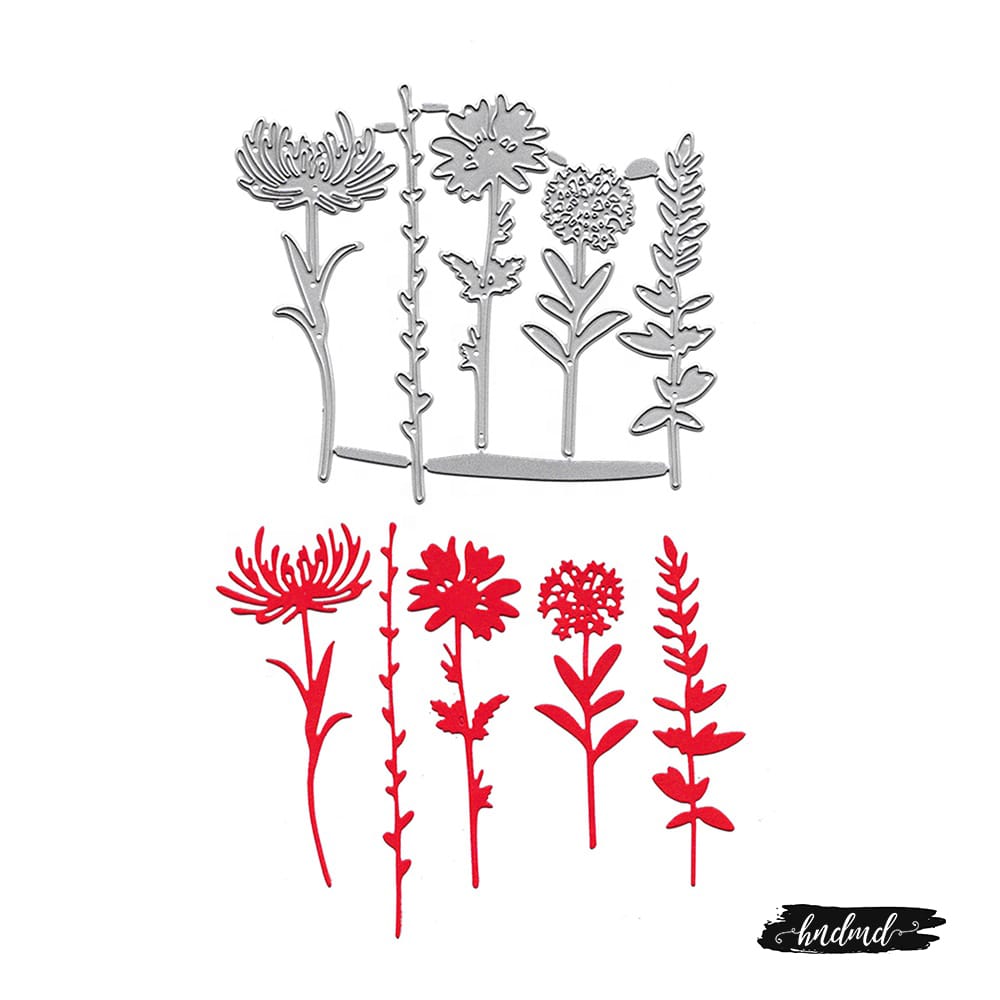 Steel Dies - Leaves and Flowers (Set of 5 dies) (XY568) XY568 steel cutting dies Steel Dies - Leaves and Flowers (Set of 5 dies) (XY568)