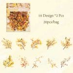 Clear PET Stickers (20 pcs) – Simple Yellow Single Branch (CYMY)