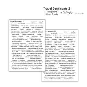CrafTangles Transparent Sticker Sheets - Travel Sentiments 2