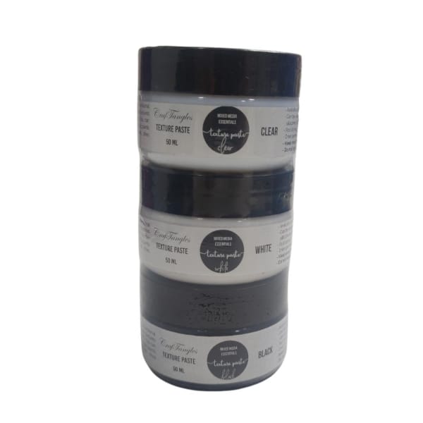 CrafTangles mixed media essentials - Texture Paste Starter Pack (50 ml each)