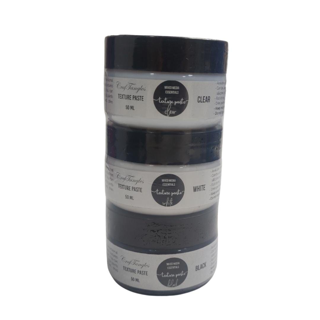 CrafTangles mixed media essentials - Texture Paste Starter Pack (50 ml each) CrafTangles mixed media essentials - Texture Paste Starter Pack (50 ml each)