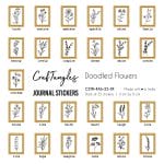 CrafTangles Journal Stickers 4 by 6 cm (Pack of 25 designs) - Doodled Flowers