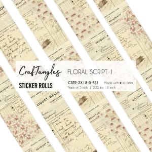 CrafTangles Journal Sticker Rolls (Pack of 5 designs) - Floral Script 1