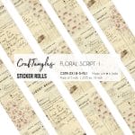 CrafTangles Journal Sticker Rolls (Pack of 5 designs) - Floral Script 1