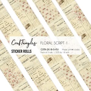 CrafTangles Journal Sticker Rolls (Pack of 5 designs) - Floral Script 1
