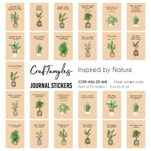 CrafTangles Journal Stickers 4 by 6 cm (Pack of 25 designs) - Inspired by Nature