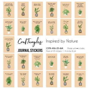 CrafTangles Journal Stickers 4 by 6 cm (Pack of 25 designs) - Inspired by Nature