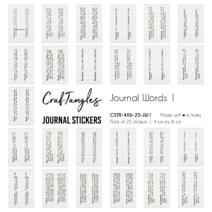 CrafTangles Journal Stickers 4 by 6 cm (Pack of 25 designs) - Journal Words 1