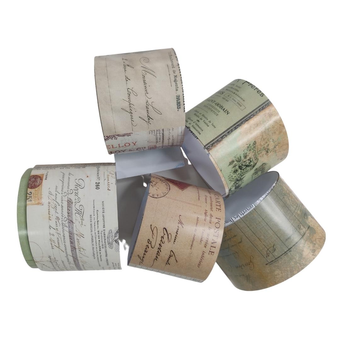 CrafTangles Journal Sticker Rolls (Pack of 5 designs) - Old Letters 1 Old Letters 1 2.5x18 inch Sticker Roll 1 Old-Letters-1-2