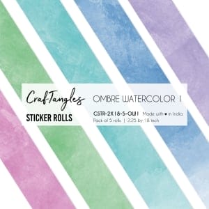 CrafTangles Journal Sticker Rolls (Pack of 5 designs) - Ombre Watercolour 1