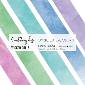CrafTangles Journal Sticker Rolls (Pack of 5 designs) - Ombre Watercolour 1