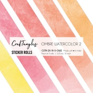 CrafTangles Journal Sticker Rolls (Pack of 5 designs) - Ombre Watercolour 2