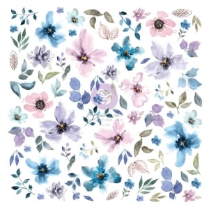 Prima Cardstock Ephemera 77/Pkg - Watercolor Floral 1