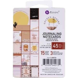 Prima 3 by 4 journalling cards - Golden Desert