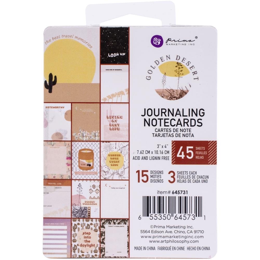 Prima 3 by 4 journalling cards - Golden Desert Prima Journalling Cards 645731 Prima 3 by 4 journalling cards - Golden Desert