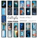 CrafTangles Journal Stickers 4 by 6 cm (Pack of 25 designs) - Shades of Blue 1