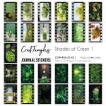CrafTangles Journal Stickers 4 by 6 cm (Pack of 25 designs) - Shades of Green 1