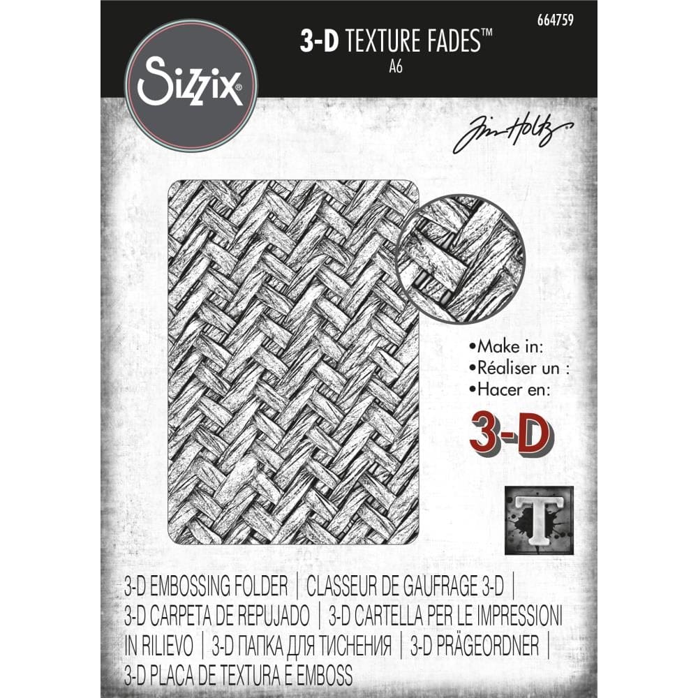 Sizzix 3D Texture Fades Embossing Folder By Tim Holtz - Intertwined Sizzix 3D Texture Fades Embossing Folder By Tim Holtz - Intertwined