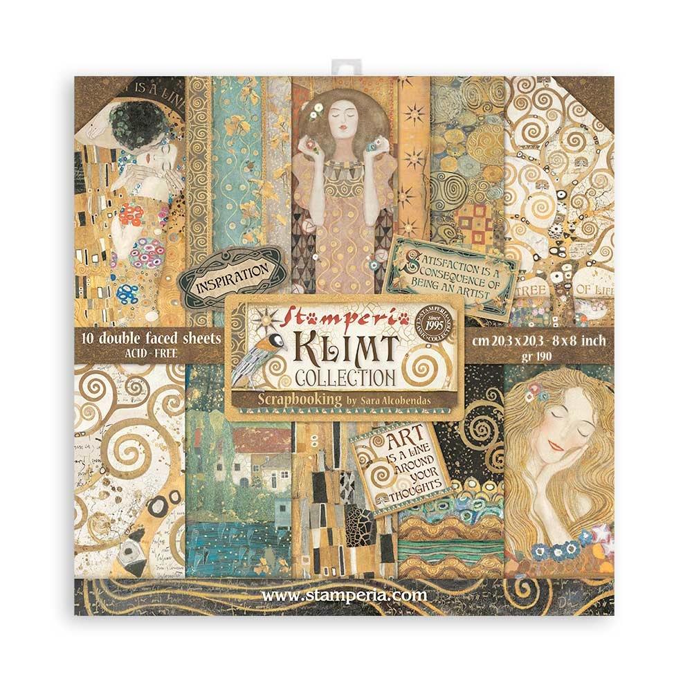 Stamperia Double-Sided Paper Pad 8"X8" 10/Pkg - Klimt Stamperia 8by8 paper SBBS48 Stamperia Double-Sided Paper Pad 8"X8" 10/Pkg - Klimt