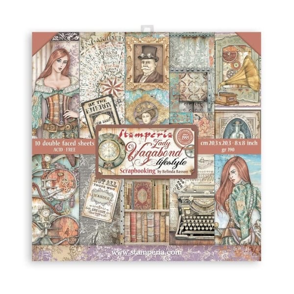 Stamperia Double-Sided Paper Pad 8"X8" 10/Pkg - Lady Vagabond Lifestyle