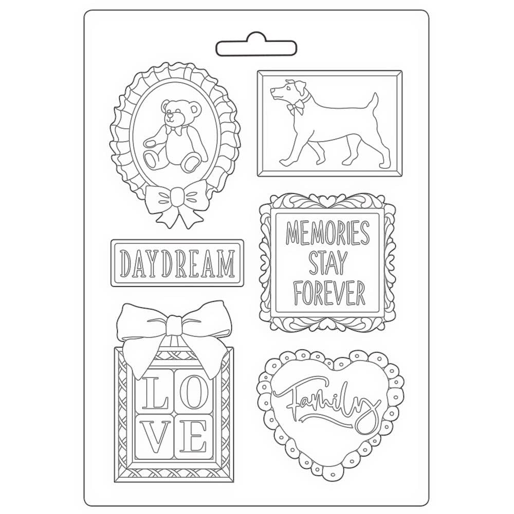 Stamperia Soft Maxi Mould 8.5"X11.5" - Frame & Quotes, Day Dream Stamperia Mould K3PTA4530 Stamperia Soft Maxi Mould 8.5"X11.5" - Frame & Quotes, Day Dream