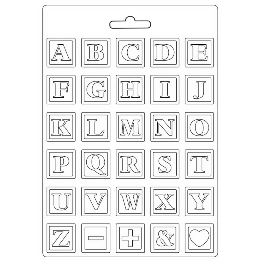 Stamperia Soft Maxi Mould 8.5"X11.5" - Alphabet, Day Dream Stamperia Mould K3PTA4532 Stamperia Soft Maxi Mould 8.5"X11.5" - Alphabet, Day Dream