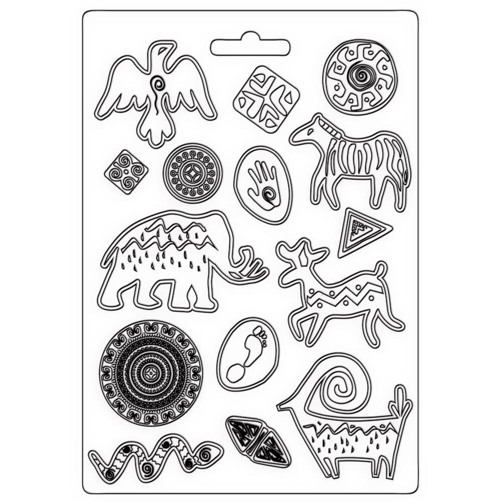 Stamperia Soft Maxi Mould 8.5"X11.5" - Graffiti, Savana Stamperia Mould K3PTA4534 Stamperia Soft Maxi Mould 8.5"X11.5" - Graffiti, Savana