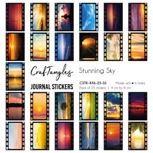 CrafTangles Journal Stickers 4 by 6 cm (Pack of 25 designs) - Stunning Sky