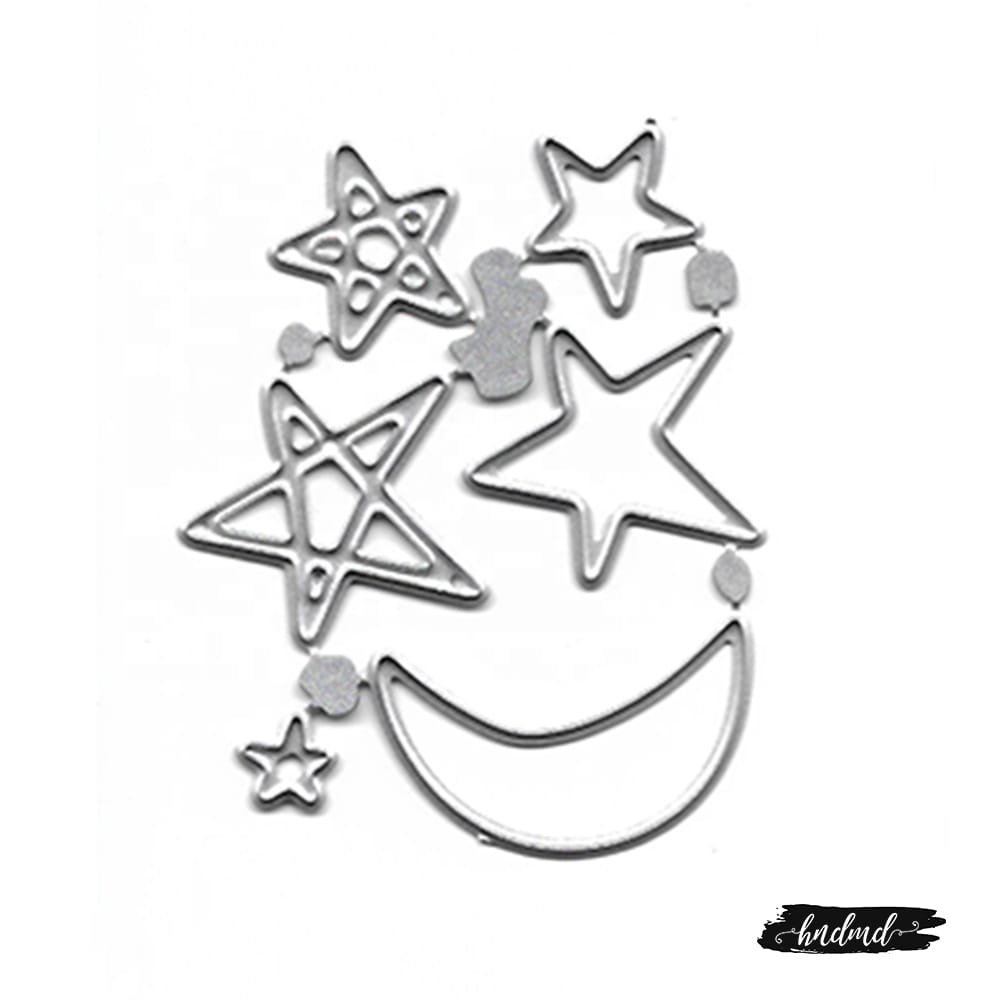 Steel Dies - Stars and Moons (Set of 6 dies) XY581 steel cutting dies CraftAdda Steel Dies - Stars and Moons (Set of 6 dies)