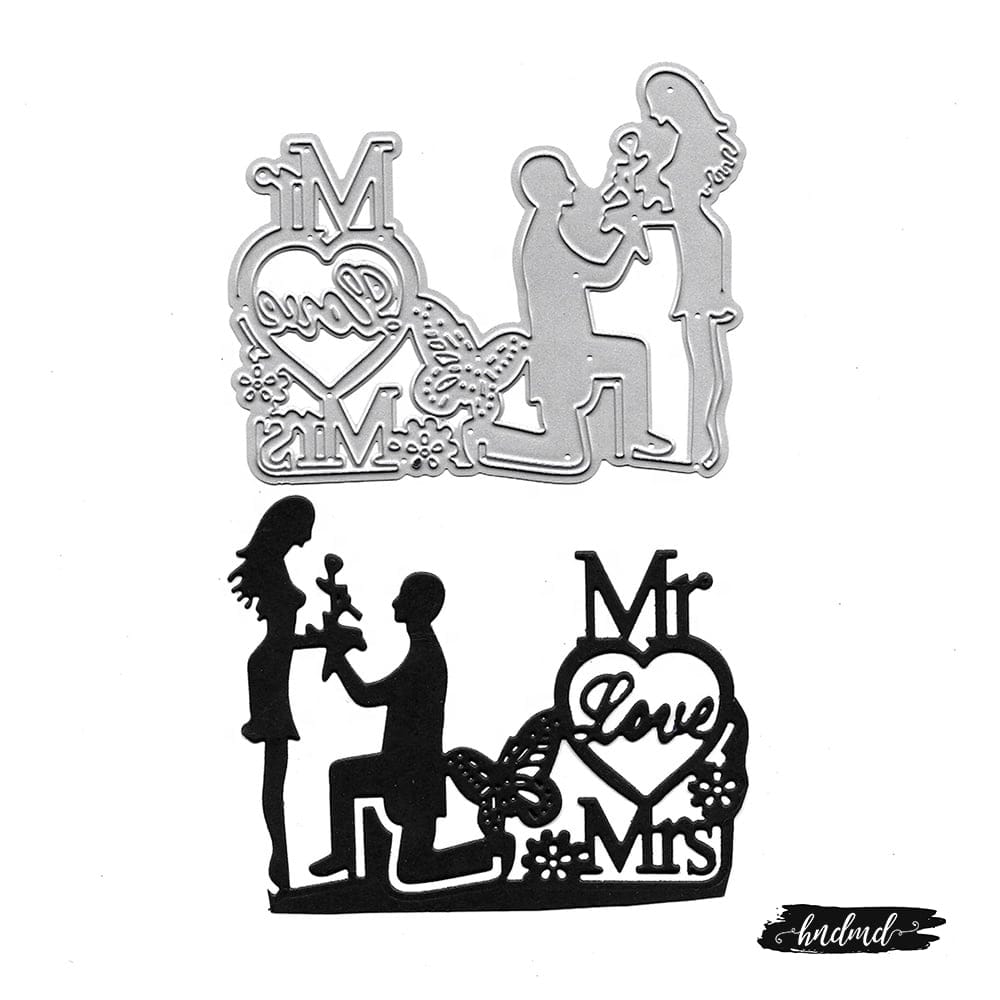 Steel Dies - Couple on a Wedding Day (XY598) XY598 steel cutting dies CraftAdda Steel Dies - Couple on a Wedding Day (XY598)